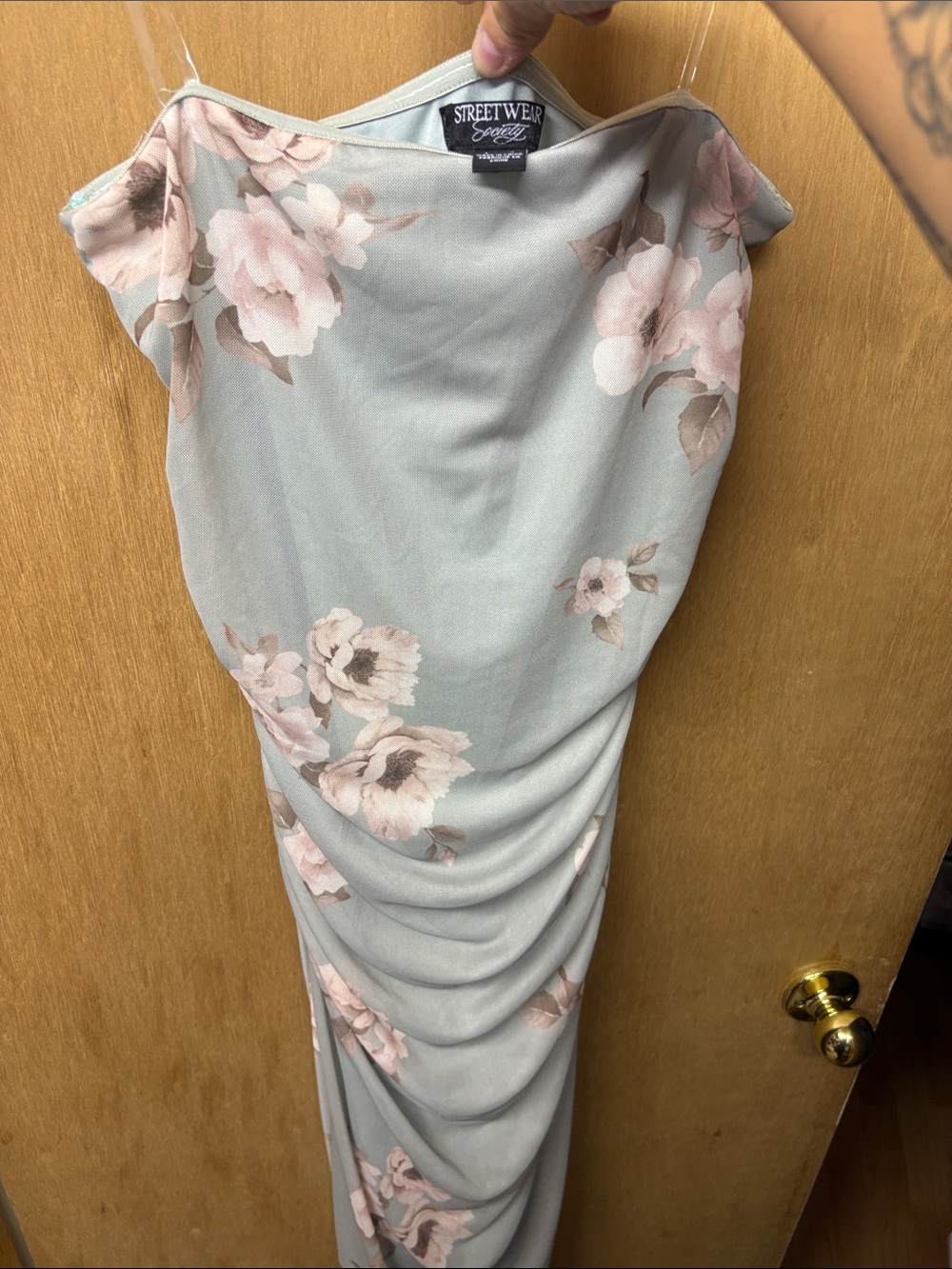 Streetwear Society Sage Floral Bias Slip Maxi Dress
